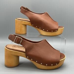 NEW Wild Pair Women’s Evelyyn Studded Platform Sandals Brown Size 5.5